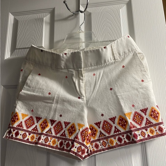 LOFT Pants - LOFT High Waist White and Orange Shorts